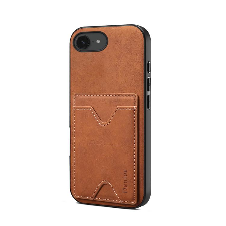 Étui Denior D06 en PU avec porte-cartes et coque arrière pour iPhone 16 Pro Max, iPhone 16 Pro, iPhone 16 Plus, iPhone 16