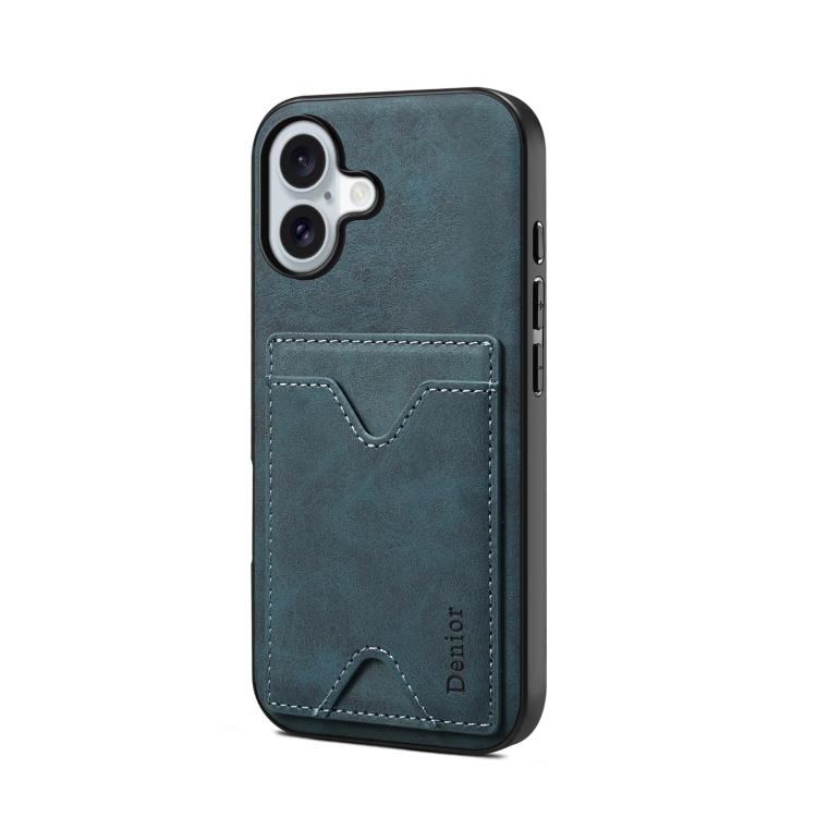 Étui Denior D06 en PU avec porte-cartes et coque arrière pour iPhone 16 Pro Max, iPhone 16 Pro, iPhone 16 Plus, iPhone 16