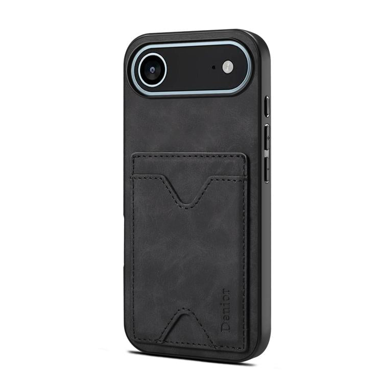 Étui Denior D06 en PU avec porte-cartes et coque arrière pour iPhone 16 Pro Max, iPhone 16 Pro, iPhone 16 Plus, iPhone 16