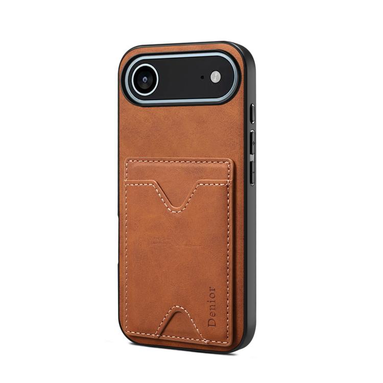 Étui Denior D06 en PU avec porte-cartes et coque arrière pour iPhone 16 Pro Max, iPhone 16 Pro, iPhone 16 Plus, iPhone 16