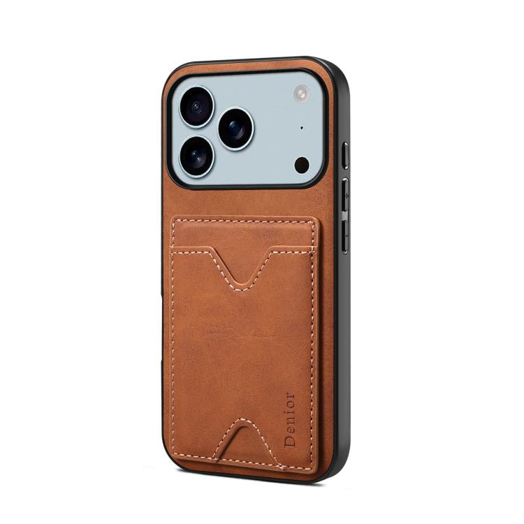 Étui Denior D06 en PU avec porte-cartes et coque arrière pour iPhone 16 Pro Max, iPhone 16 Pro, iPhone 16 Plus, iPhone 16