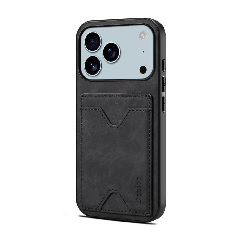 Étui Denior D06 en PU avec porte-cartes et coque arrière pour iPhone 16 Pro Max, iPhone 16 Pro, iPhone 16 Plus, iPhone 16