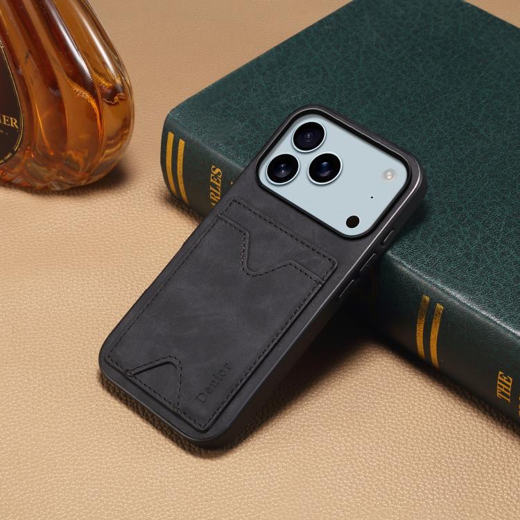 Étui Denior D06 en PU avec porte-cartes et coque arrière pour iPhone 16 Pro Max, iPhone 16 Pro, iPhone 16 Plus, iPhone 16
