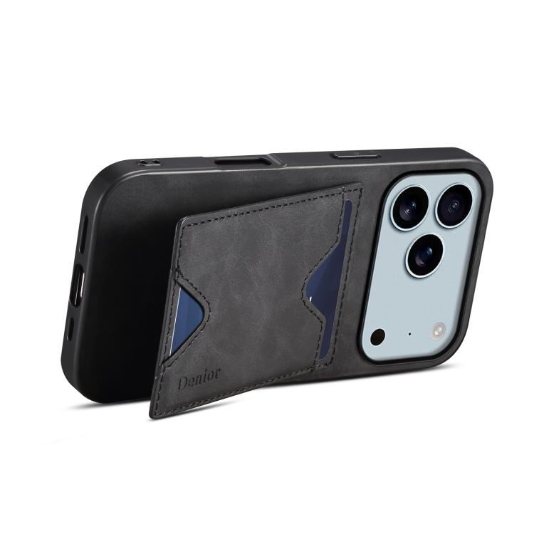 Étui Denior D06 en PU avec porte-cartes et coque arrière pour iPhone 16 Pro Max, iPhone 16 Pro, iPhone 16 Plus, iPhone 16
