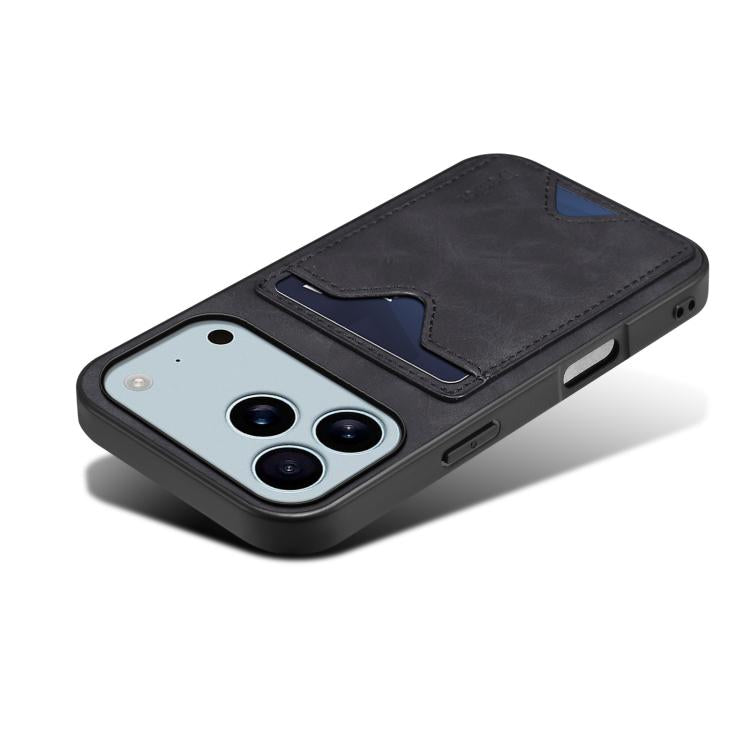 Étui Denior D06 en PU avec porte-cartes et coque arrière pour iPhone 16 Pro Max, iPhone 16 Pro, iPhone 16 Plus, iPhone 16