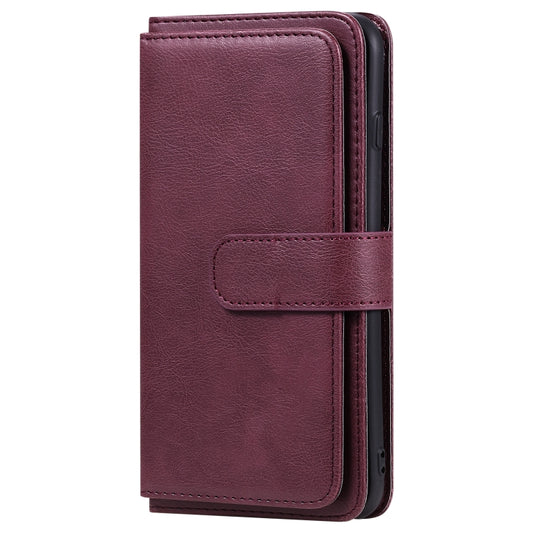 Horizontal flip design showcasing premium solid color leather construction