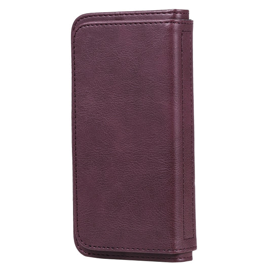 Premium solid color leather wallet case for iPhone 12 mini featuring 10 card storage slots