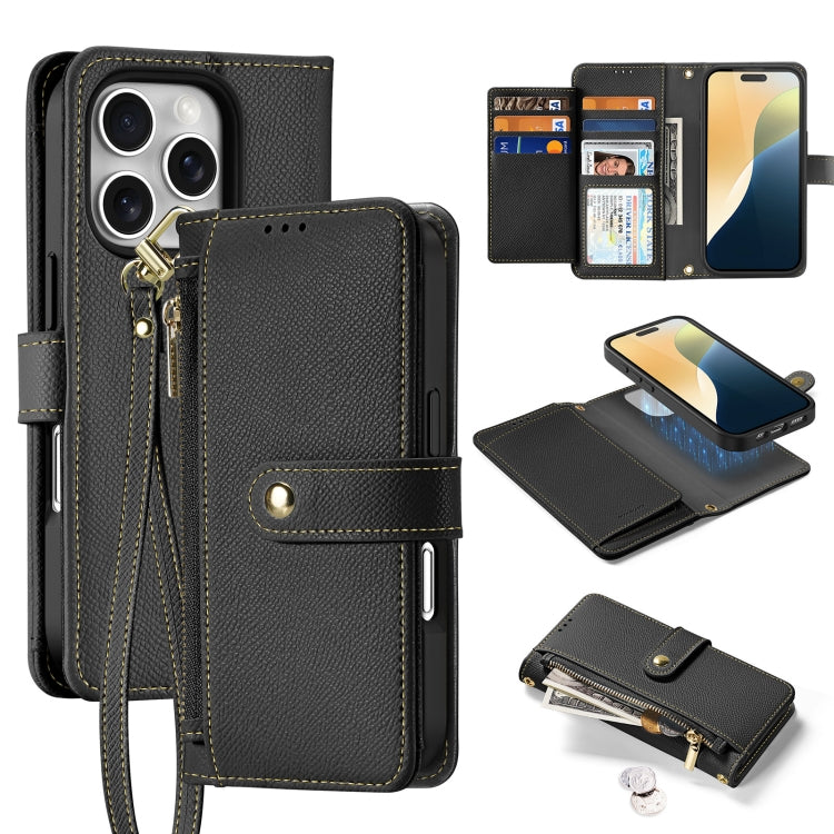 DUX DUCIS Lawa Series 2 in 1 Wallet Zipper Detachable MagSafe Phone Case with Lanyard, For iPhone 17e / 16e, For iPhone 17 Pro Max, For iPhone 17 Pro, For iPhone 17, For iPhone Air, For iPhone 16 Pro Max, For iPhone 16 Pro, For iPhone 16