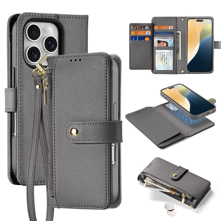 DUX DUCIS Lawa Series 2 in 1 Wallet Zipper Detachable MagSafe Phone Case with Lanyard, For iPhone 17e / 16e, For iPhone 17 Pro Max, For iPhone 17 Pro, For iPhone 17, For iPhone Air, For iPhone 16 Pro Max, For iPhone 16 Pro, For iPhone 16