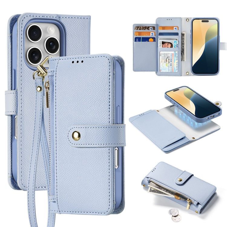 DUX DUCIS Lawa Series 2 in 1 Wallet Zipper Detachable MagSafe Phone Case with Lanyard, For iPhone 17e / 16e, For iPhone 17 Pro Max, For iPhone 17 Pro, For iPhone 17, For iPhone 17 Air, For iPhone 16 Pro Max, For iPhone 16 Pro, For iPhone 16
