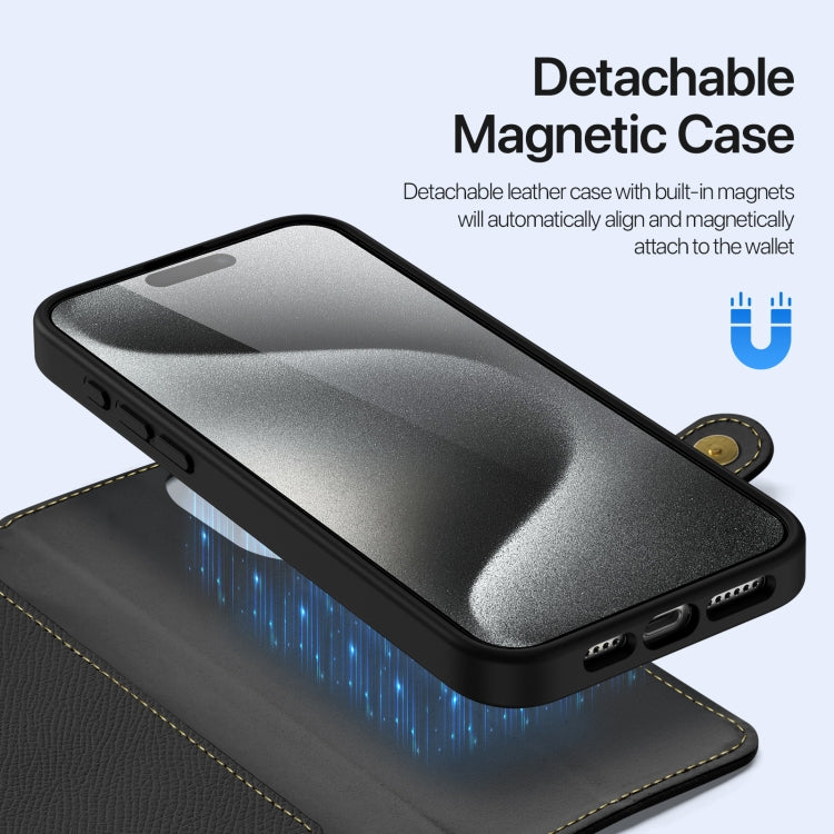 DUX DUCIS Lawa Series 2 in 1 Wallet Zipper Detachable MagSafe Phone Case with Lanyard, For iPhone 15 Pro Max