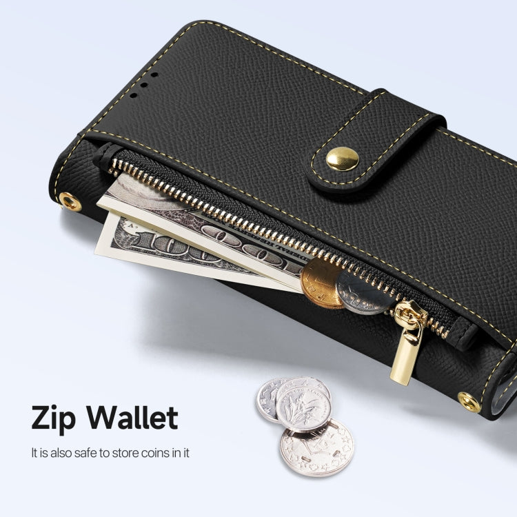 DUX DUCIS Lawa Series 2 in 1 Wallet Zipper Detachable MagSafe Phone Case with Lanyard, For iPhone 15 Pro Max