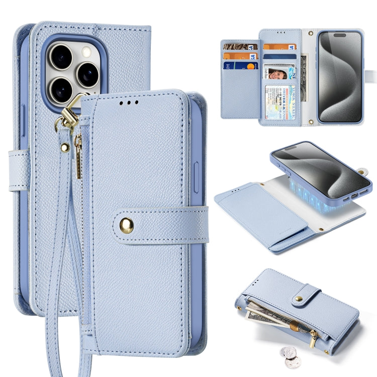 DUX DUCIS Lawa Series 2 in 1 Wallet Zipper Detachable MagSafe Phone Case with Lanyard, For iPhone 15 Pro Max, For iPhone 15 Pro, For iPhone 15