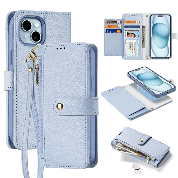 DUX DUCIS Lawa Series 2 in 1 Wallet Zipper Detachable MagSafe Phone Case with Lanyard, For iPhone 15 Pro Max, For iPhone 15 Pro, For iPhone 15