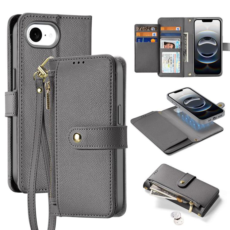DUX DUCIS Lawa Series 2 in 1 Wallet Zipper Detachable MagSafe Phone Case with Lanyard, For iPhone 17e / 16e, For iPhone 17 Pro Max, For iPhone 17 Pro, For iPhone 17, For iPhone Air, For iPhone 16 Pro Max, For iPhone 16 Pro, For iPhone 16