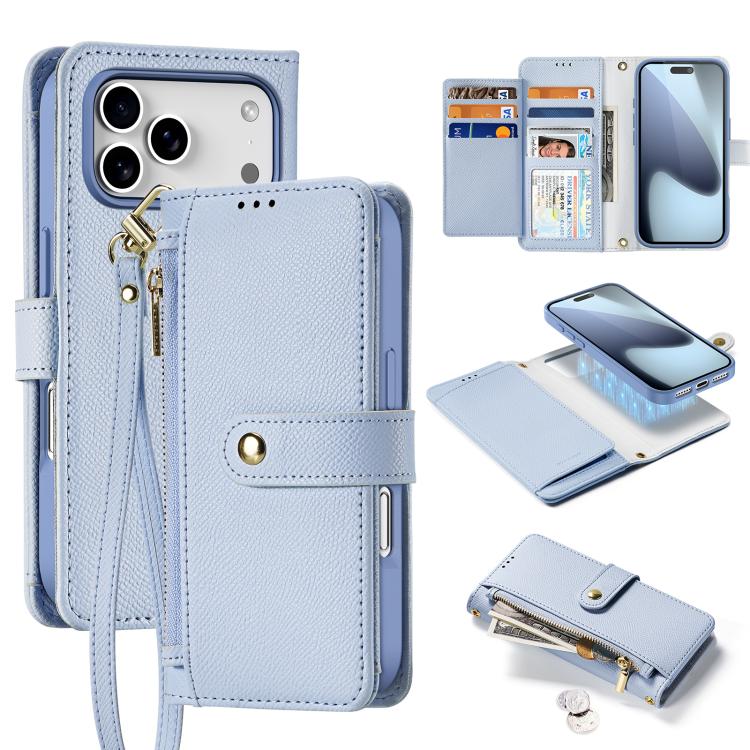 DUX DUCIS Lawa Series 2 in 1 Wallet Zipper Detachable MagSafe Phone Case with Lanyard, For iPhone 17e / 16e, For iPhone 17 Pro Max, For iPhone 17 Pro, For iPhone 17, For iPhone Air, For iPhone 16 Pro Max, For iPhone 16 Pro, For iPhone 16