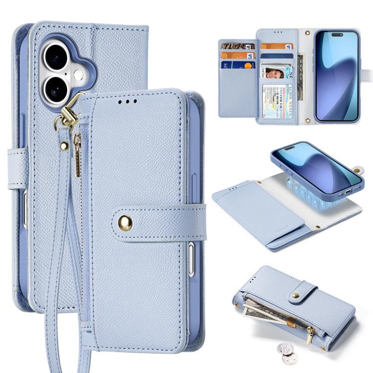 DUX DUCIS Lawa Series 2 in 1 Wallet Zipper Detachable MagSafe Phone Case with Lanyard, For iPhone 17e / 16e, For iPhone 17 Pro Max, For iPhone 17 Pro, For iPhone 17, For iPhone Air, For iPhone 16 Pro Max, For iPhone 16 Pro, For iPhone 16