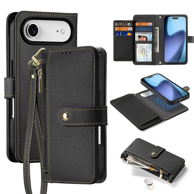 DUX DUCIS Lawa Series 2 in 1 Wallet Zipper Detachable MagSafe Phone Case with Lanyard, For iPhone 17e / 16e, For iPhone 17 Pro Max, For iPhone 17 Pro, For iPhone 17, For iPhone Air, For iPhone 16 Pro Max, For iPhone 16 Pro, For iPhone 16