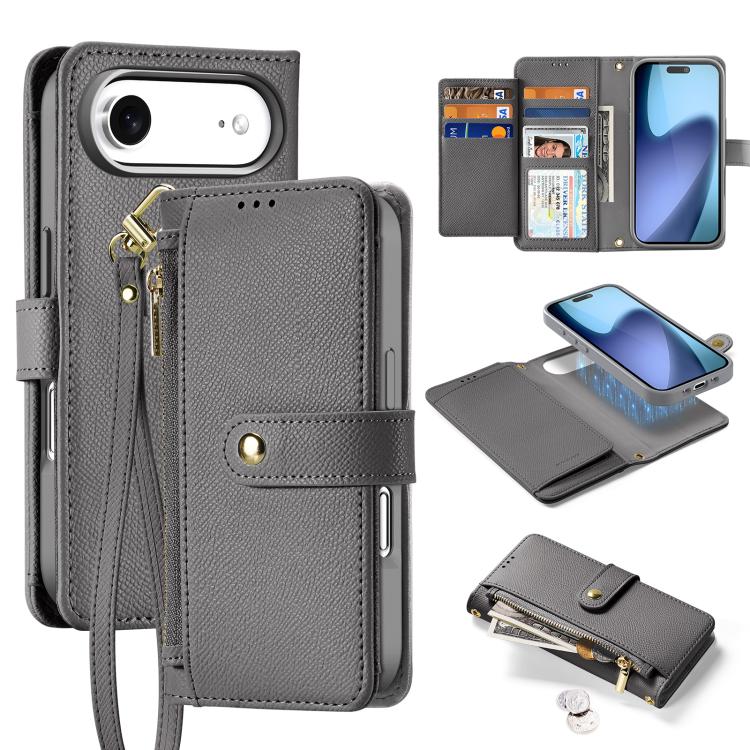 DUX DUCIS Lawa Series 2 in 1 Wallet Zipper Detachable MagSafe Phone Case with Lanyard, For iPhone 17e / 16e, For iPhone 17 Pro Max, For iPhone 17 Pro, For iPhone 17, For iPhone Air, For iPhone 16 Pro Max, For iPhone 16 Pro, For iPhone 16