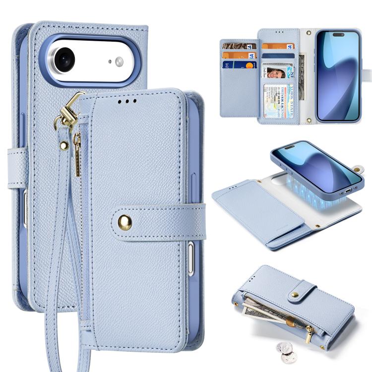 DUX DUCIS Lawa Series 2 in 1 Wallet Zipper Detachable MagSafe Phone Case with Lanyard, For iPhone 17e / 16e, For iPhone 17 Pro Max, For iPhone 17 Pro, For iPhone 17, For iPhone Air, For iPhone 16 Pro Max, For iPhone 16 Pro, For iPhone 16