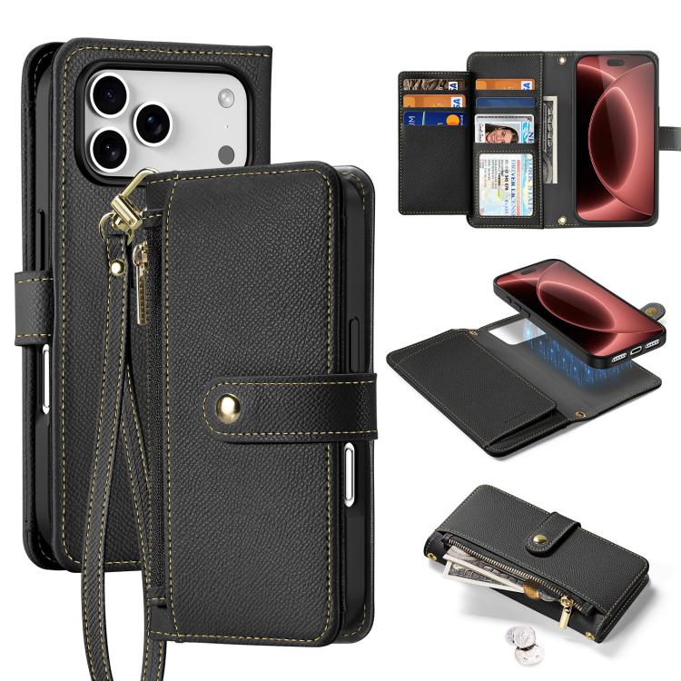 DUX DUCIS Lawa Series 2 in 1 Wallet Zipper Detachable MagSafe Phone Case with Lanyard, For iPhone 18 Pro, For iPhone 18 Pro Max, For iPhone 17e / 16e, For iPhone 17 Pro Max, For iPhone 17 Pro, For iPhone 17