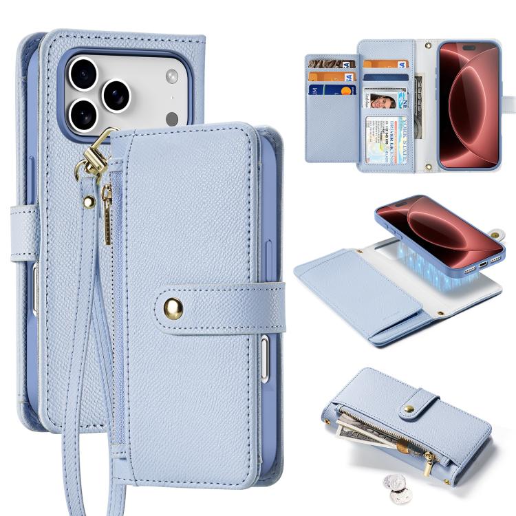 DUX DUCIS Lawa Series 2 in 1 Wallet Zipper Detachable MagSafe Phone Case with Lanyard, For iPhone 18 Pro, For iPhone 18 Pro Max, For iPhone 17e / 16e, For iPhone 17 Pro Max, For iPhone 17 Pro, For iPhone 17