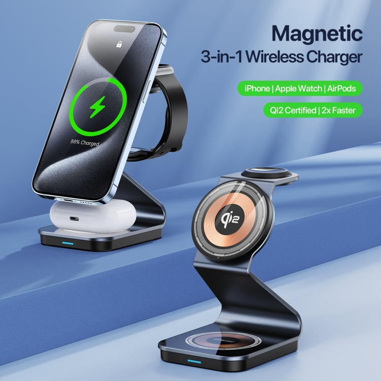 DUZZONA W21 Qi2 15W 3 in 1 Magnetic Wireless Charger Stand, W21