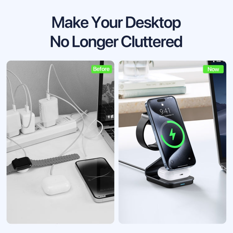 DUZZONA W21 Qi2 15W 3 in 1 Magnetic Wireless Charger Stand, W21