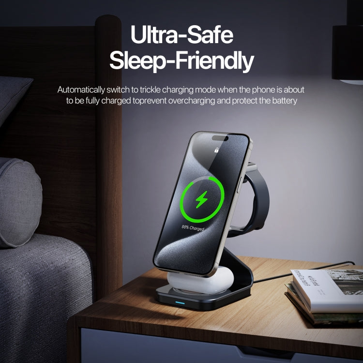 DUZZONA W21 Qi2 15W 3 in 1 Magnetic Wireless Charger Stand, W21