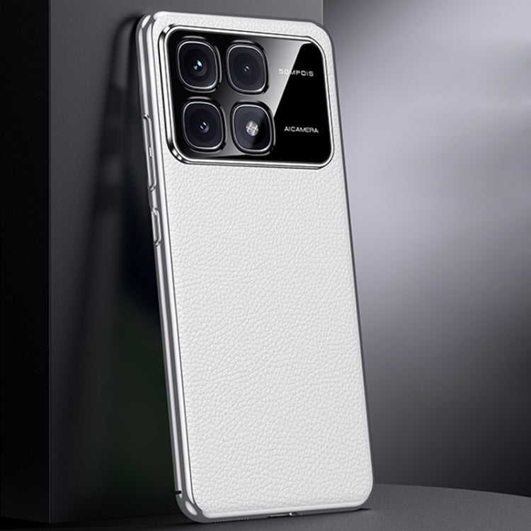 First Layer Cowhide Leather Electroplated PC Phone Case, For Redmi K70 Ultra, For Redmi K70 / K70 Pro, For Redmi K70 Champion