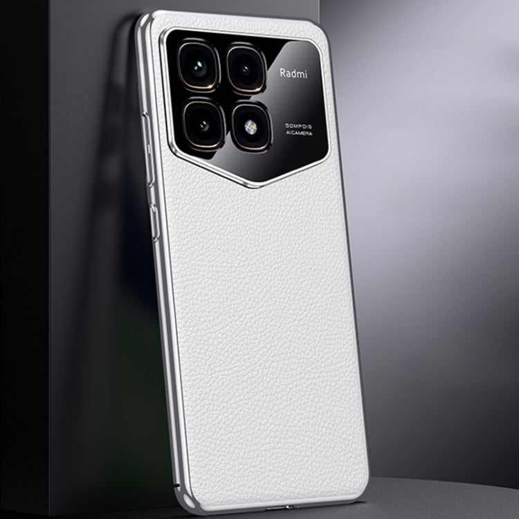 First Layer Cowhide Leather Electroplated PC Phone Case, For Redmi K70 Ultra, For Redmi K70 / K70 Pro, For Redmi K70 Champion