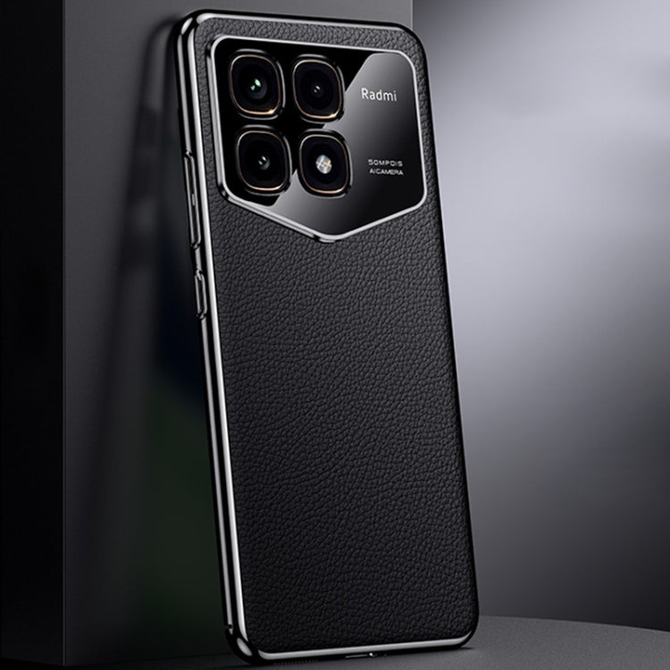 First Layer Cowhide Leather Electroplated PC Phone Case, For Redmi K70 Ultra, For Redmi K70 / K70 Pro, For Redmi K70 Champion