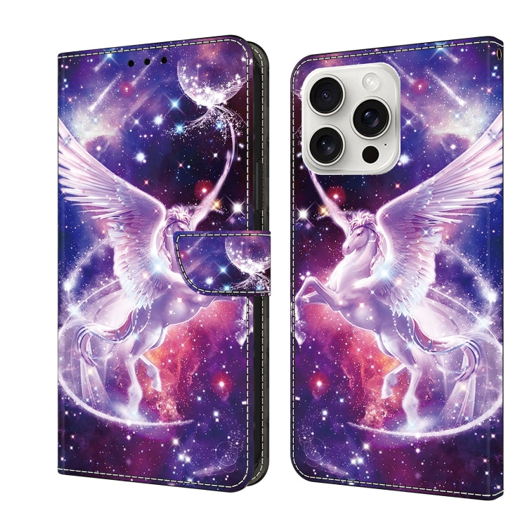 Crystal Painted Leather Phone case, For iPhone 16 Pro Max, For iPhone 16 Pro