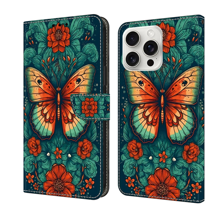 Crystal Painted Leather Phone case, For iPhone 16 Pro Max, For iPhone 16 Pro