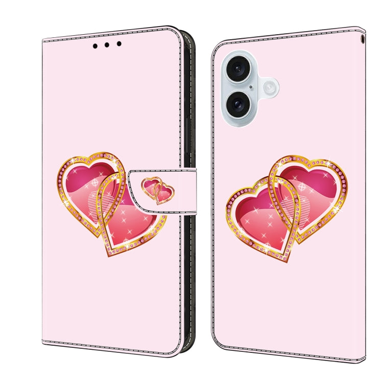 Crystal Painted Leather Phone case, For iPhone 16 Plus, For iPhone 16