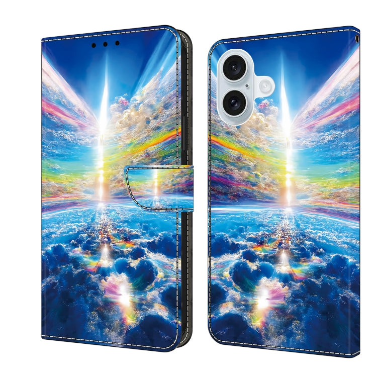 Crystal Painted Leather Phone case, For iPhone 16 Plus, For iPhone 16