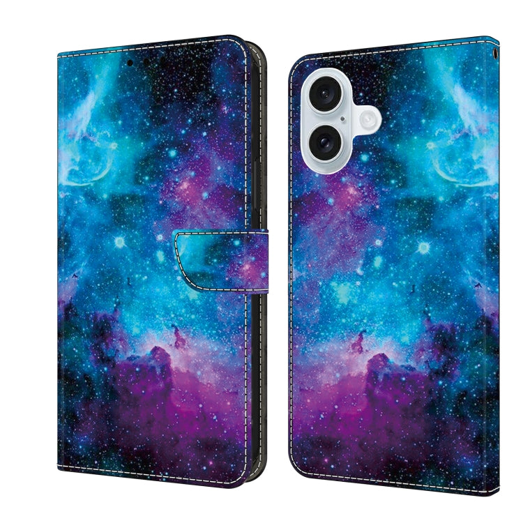Crystal Painted Leather Phone case, For iPhone 16 Plus, For iPhone 16