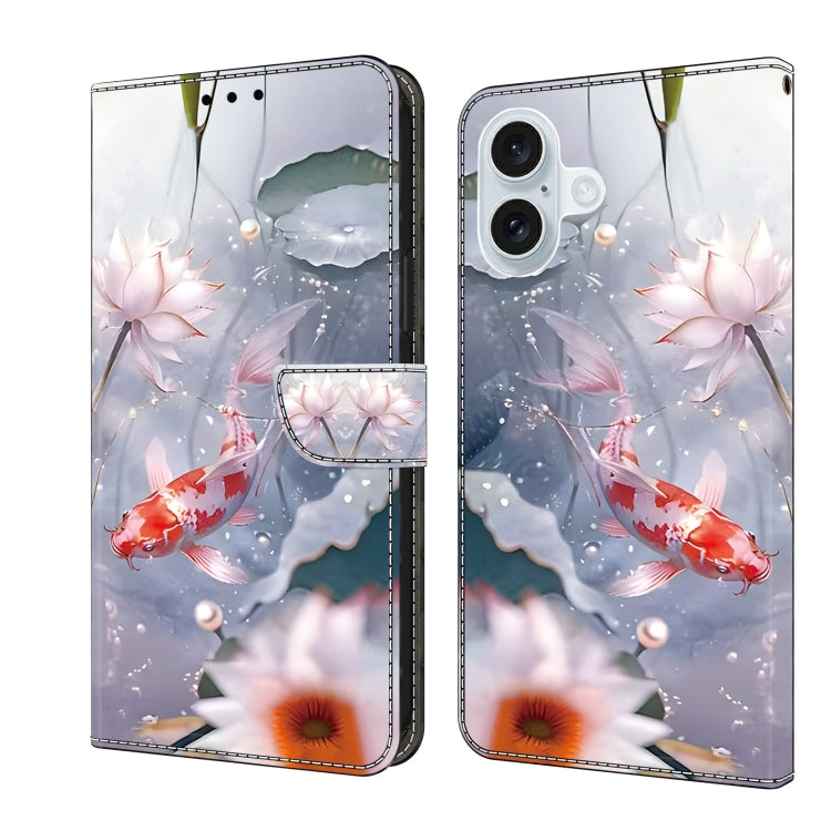 Crystal Painted Leather Phone case, For iPhone 16 Plus, For iPhone 16