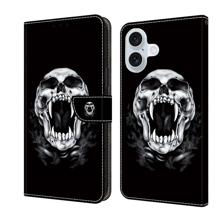 Crystal Painted Leather Phone case, For iPhone 16 Plus, For iPhone 16