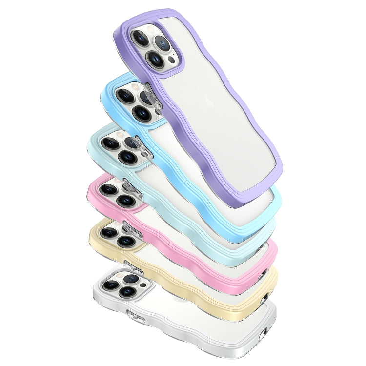 Candy Color Wave TPU Clear PC Phone Case, For iPhone 16 Pro Max, For iPhone 16 Pro, For iPhone 16 Plus, For iPhone 16