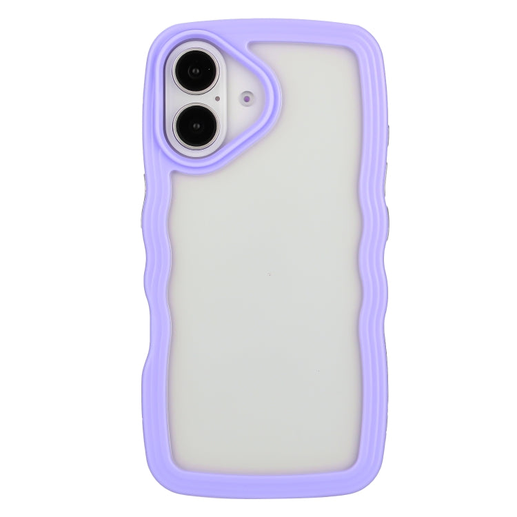 Candy Color Wave TPU Clear PC Phone Case, For iPhone 16 Pro Max, For iPhone 16 Pro, For iPhone 16 Plus, For iPhone 16