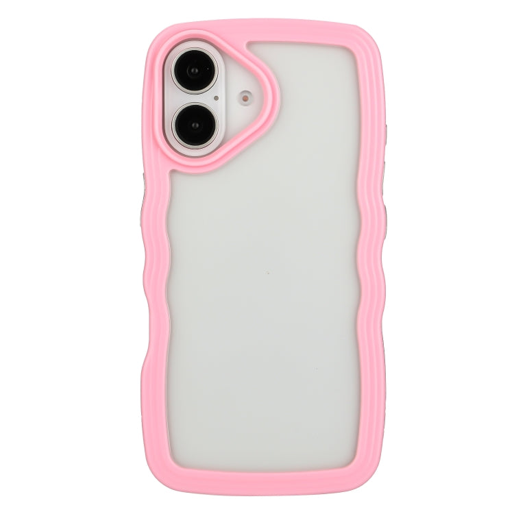 Candy Color Wave TPU Clear PC Phone Case, For iPhone 16 Pro Max, For iPhone 16 Pro, For iPhone 16 Plus, For iPhone 16