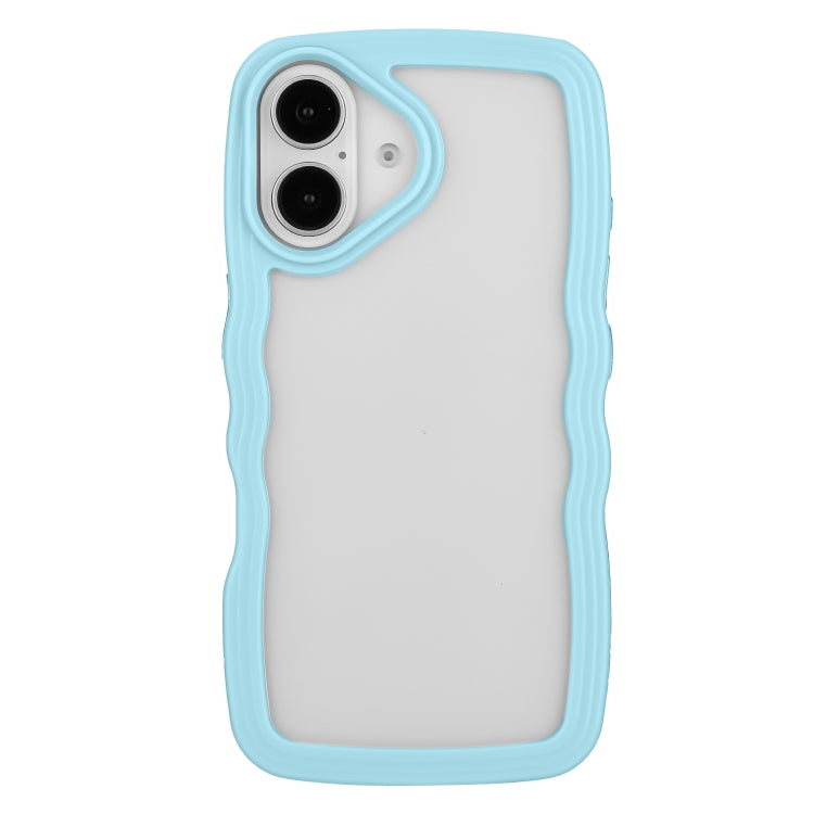 Candy Color Wave TPU Clear PC Phone Case, For iPhone 16 Pro Max, For iPhone 16 Pro, For iPhone 16 Plus, For iPhone 16