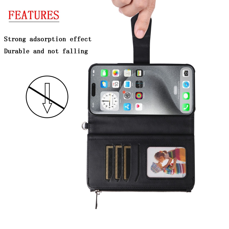 Solid Color 2 in 1 Zipper Shockproof Phone Case, For iPhone 16 Pro Max, For iPhone 16 Pro, For iPhone 16 Plus, For iPhone 16