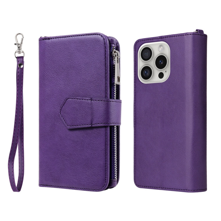 Solid Color 2 in 1 Zipper Shockproof Phone Case, For iPhone 16 Pro Max, For iPhone 16 Pro, For iPhone 16 Plus, For iPhone 16
