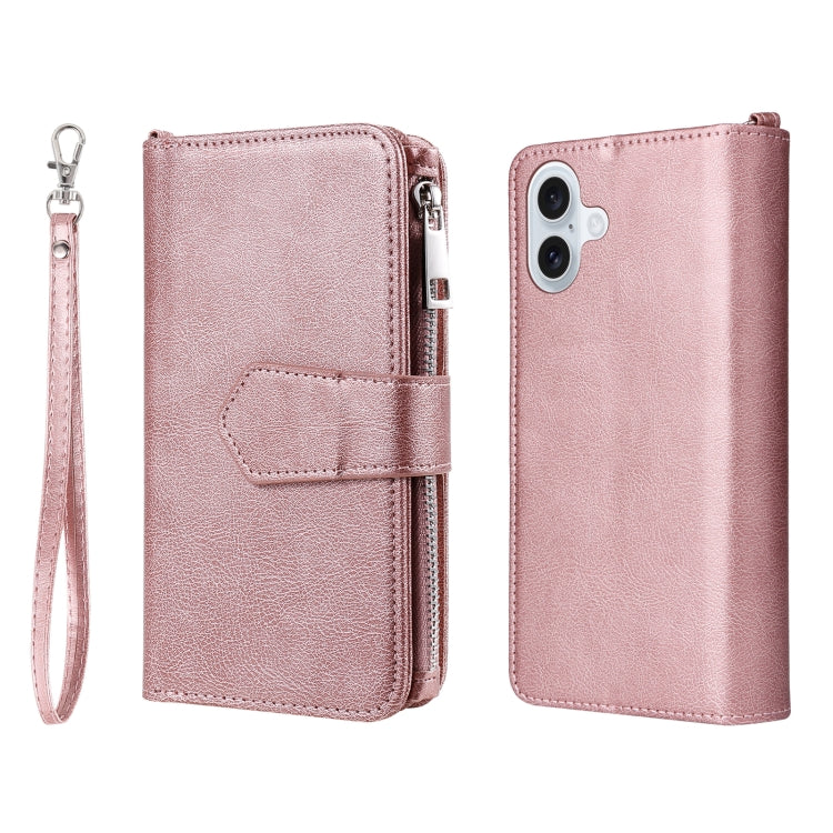 Solid Color 2 in 1 Zipper Shockproof Phone Case, For iPhone 16 Pro Max, For iPhone 16 Pro, For iPhone 16 Plus, For iPhone 16