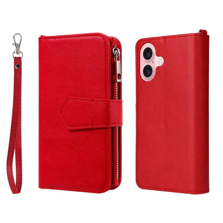 Solid Color 2 in 1 Zipper Shockproof Phone Case, For iPhone 16 Pro Max, For iPhone 16 Pro, For iPhone 16 Plus, For iPhone 16