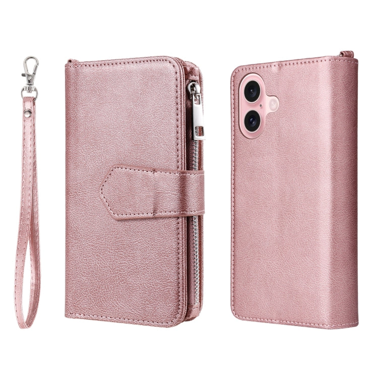 Solid Color 2 in 1 Zipper Shockproof Phone Case, For iPhone 16 Pro Max, For iPhone 16 Pro, For iPhone 16 Plus, For iPhone 16