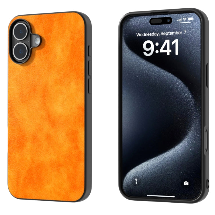 Dual Color Lichi Texture PU Phone Case, For iPhone 16 Pro Max, For iPhone 16 Pro, For iPhone 16 Plus, For iPhone 16