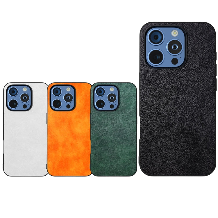 Dual Color Lichi Texture PU Phone Case, For iPhone 16 Pro Max, For iPhone 16 Pro, For iPhone 16 Plus, For iPhone 16